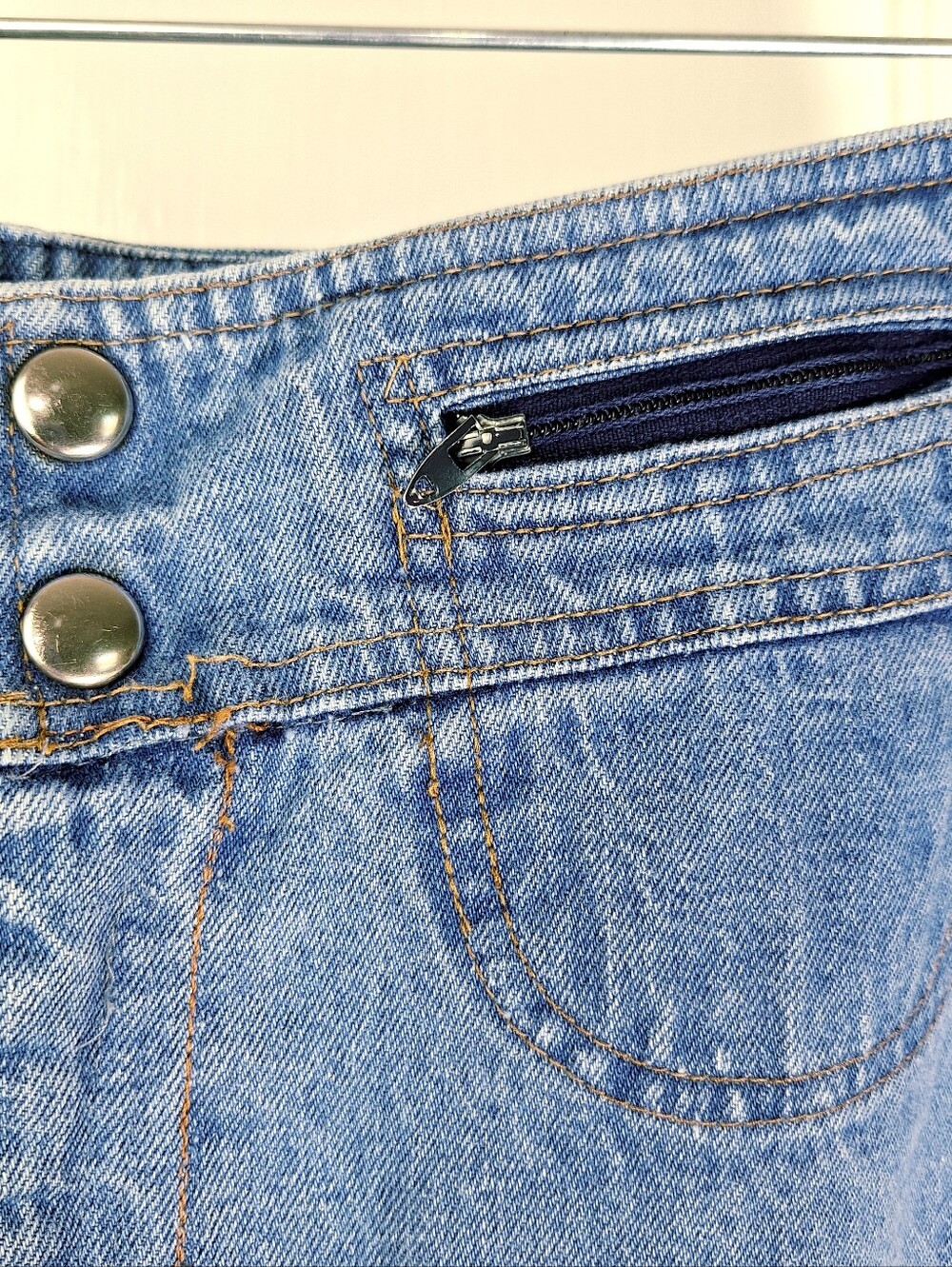 Vintage 70s Jag Sailor Jeans High Waist Wide Leg Denim Sz 29x32 Blue Hippie Boho - Picture 4 of 9